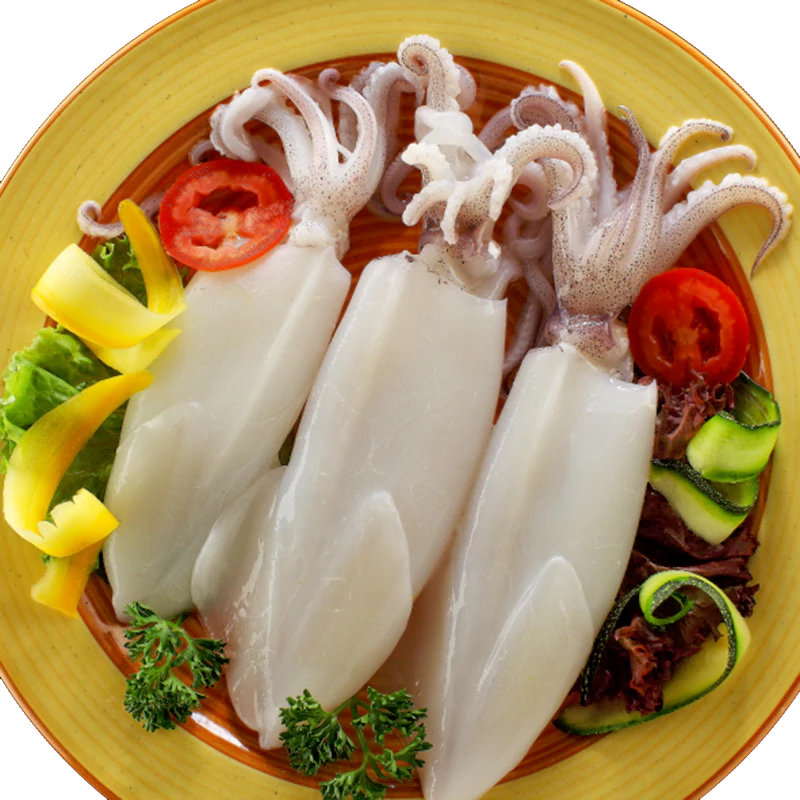 whole cleaned squid